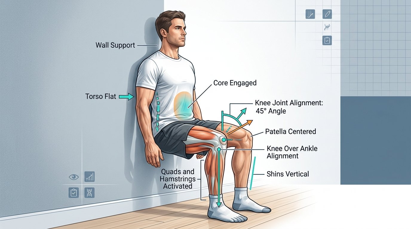 Clinical Biomechanical Guide for Knee Isometric Wall Sit Exercise