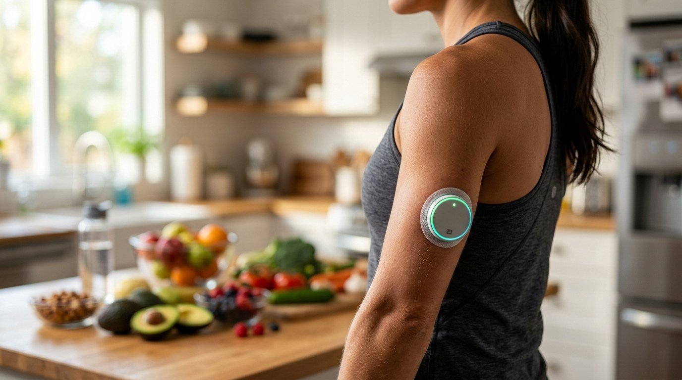 Abbott Libre Duo Continuous Glucose and Ketone Monitor on Athletic Arm
